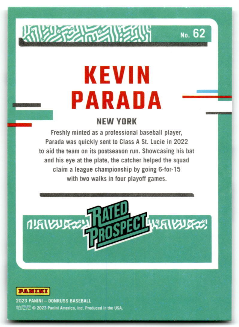 2023 Donruss #62 Kevin Parada NM