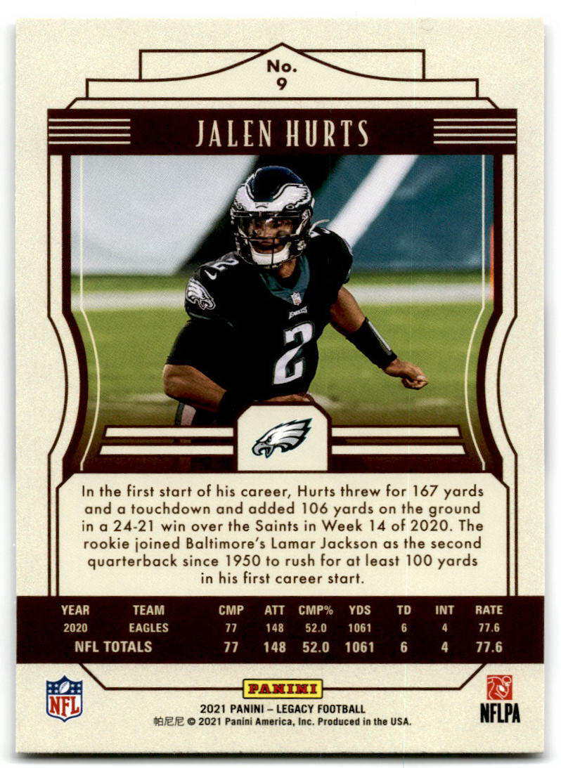 2021 Panini Legacy #9 Jalen Hurts NM