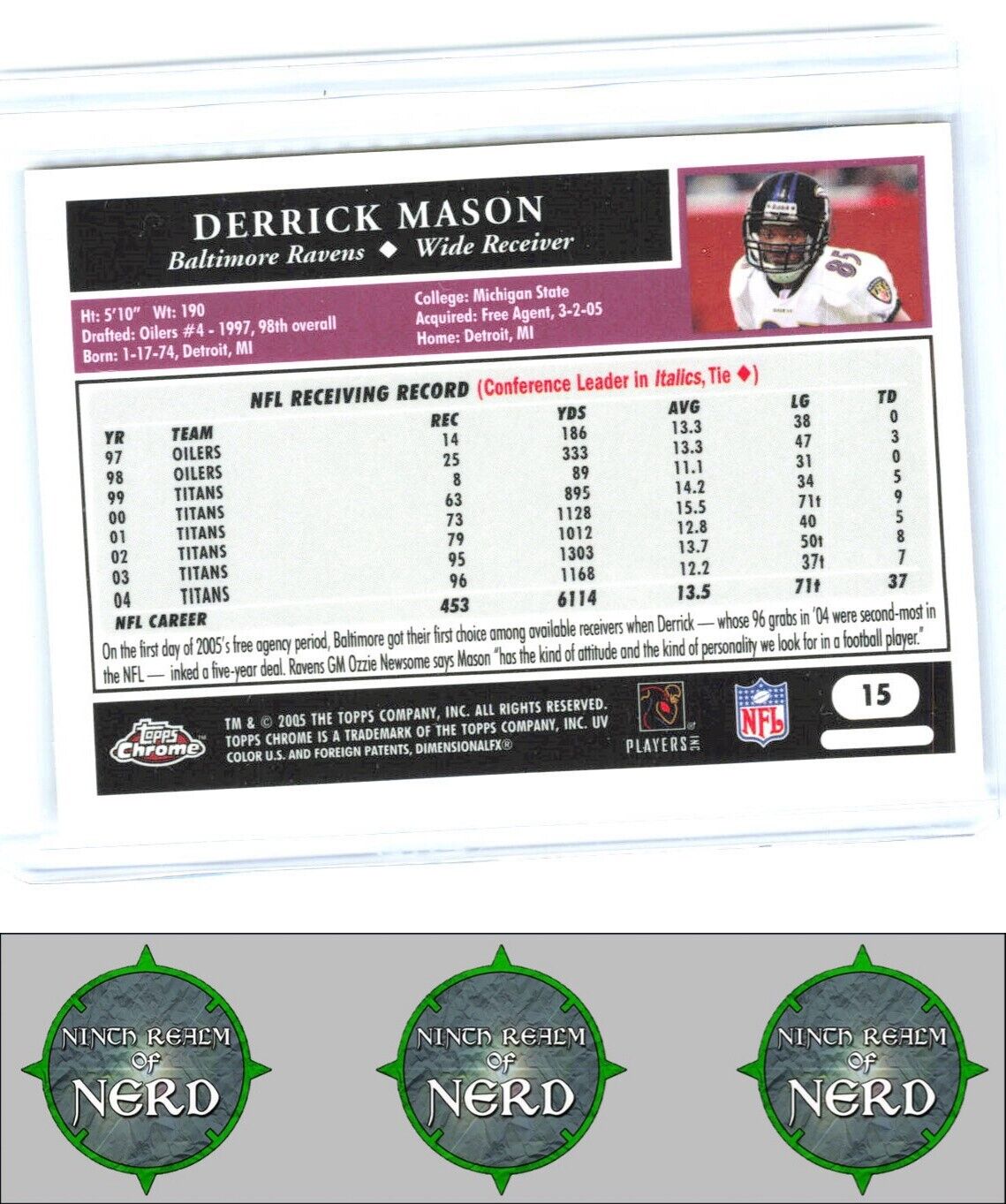 2005 Topps Chrome #15 Derrick Mason