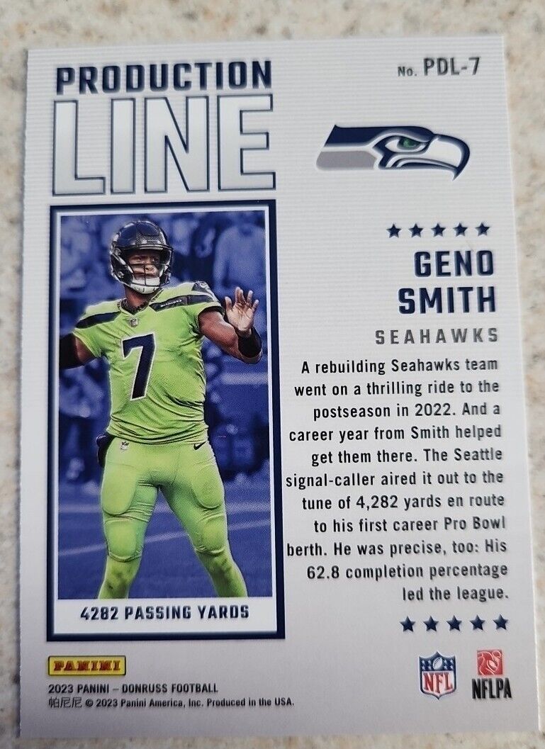 2023 Donruss Production Line #PDL-7 Geno Smith - Seattle Seahawks