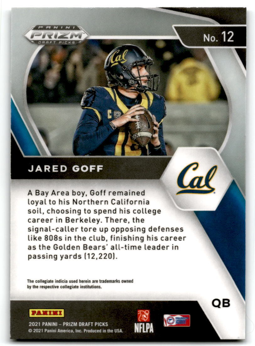 2021 Panini Prizm Draft Picks Collegiate #12 Jared Goff NM