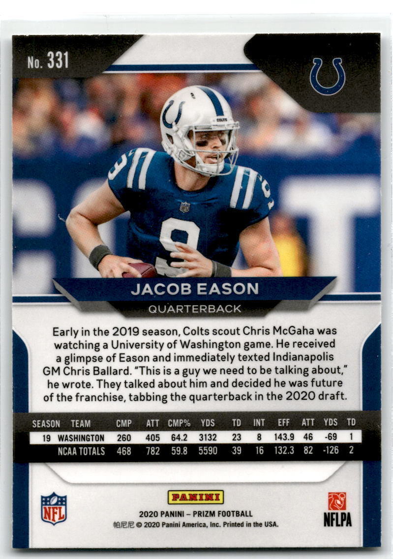 2020 Panini Prizm #331 Jacob Eason NM