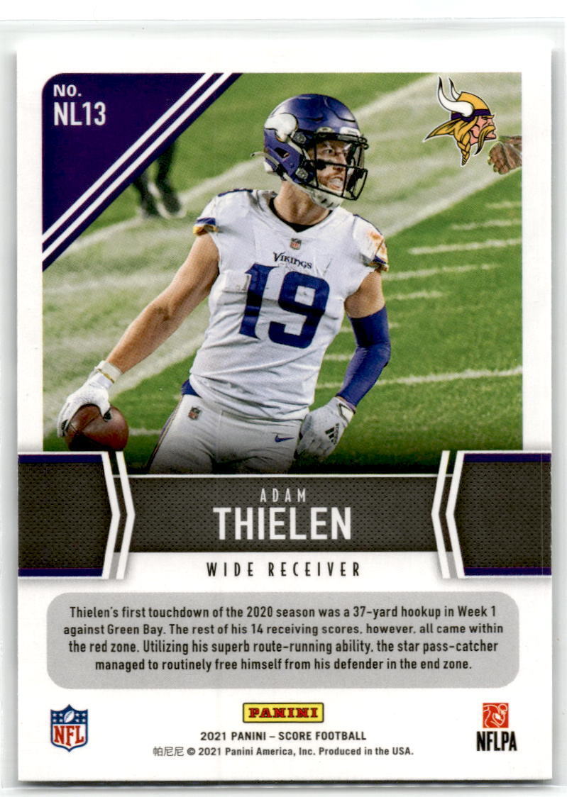 2021 Score #NL13 Adam Thielen Next Level Stats Gold NM