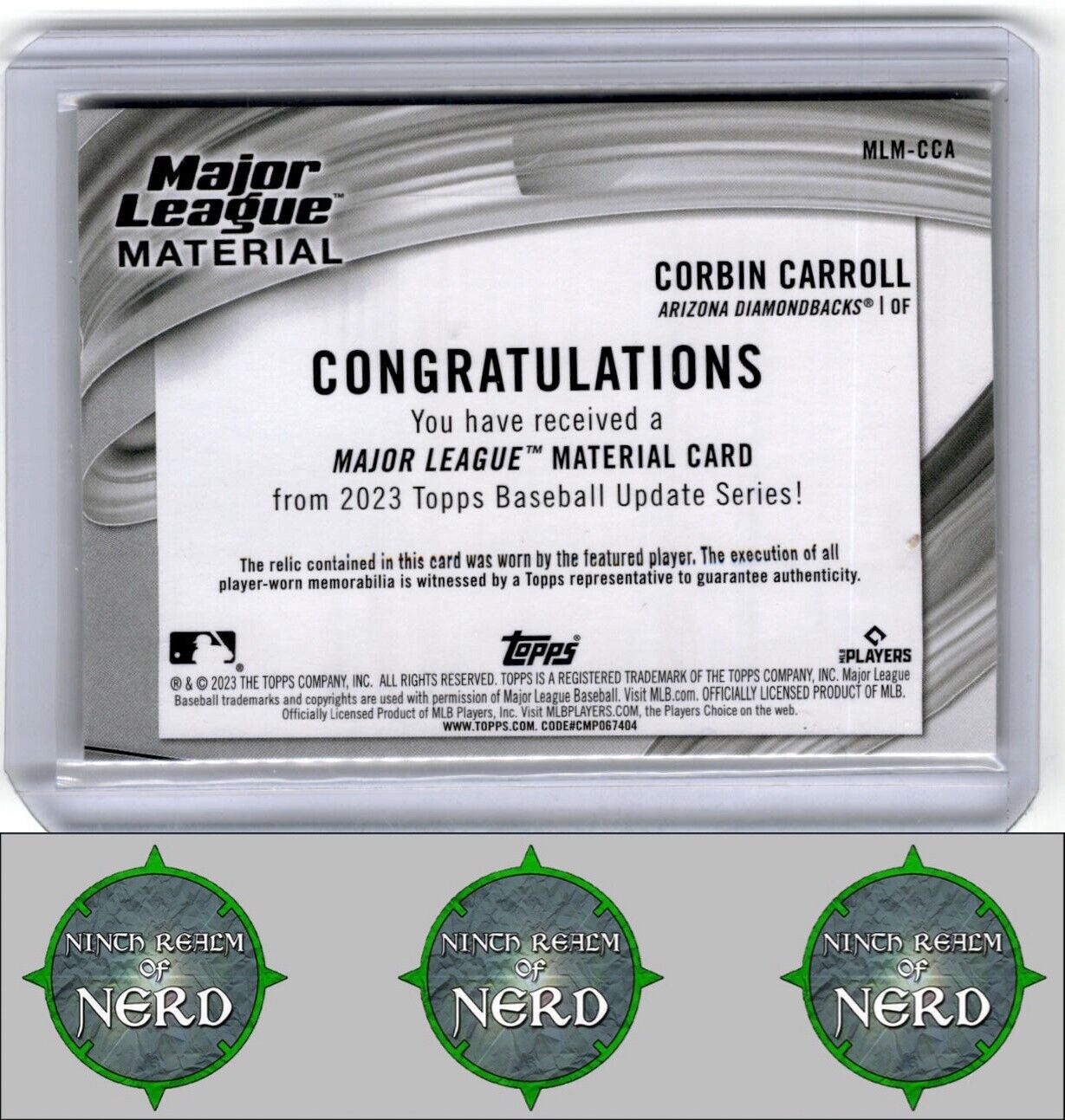 2023 Topps Update #MLM-CCA Corbin Carroll Major League Material