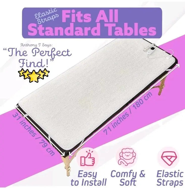 Massage Table Warmer Heating Pad – Heated with White 