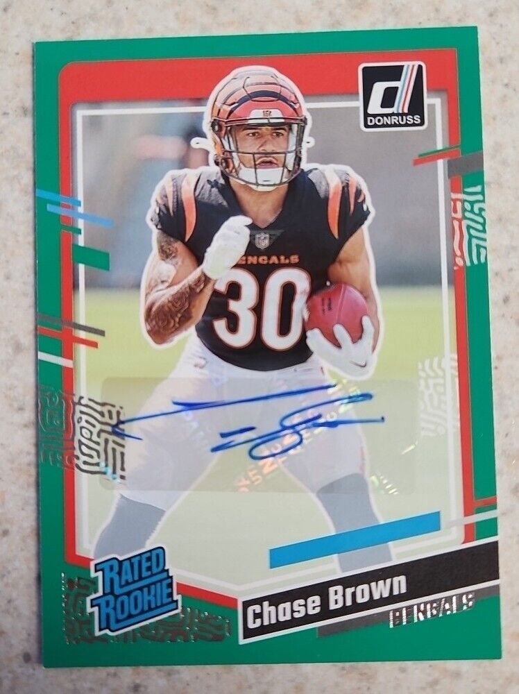 2023 Donruss - Chase Brown - Green Rated Rookie AUTO - #318 Bengals 