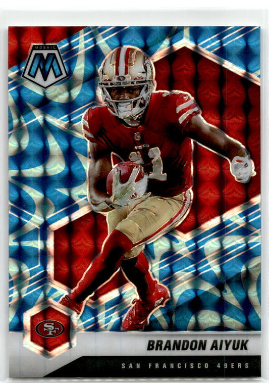 2021 Panini Mosaic #177 Brandon Aiyuk Prizm Blue NM