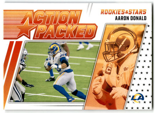 2021 Panini Rookies & Stars #AP-27 Aaron Donald Action Packed Orange NM