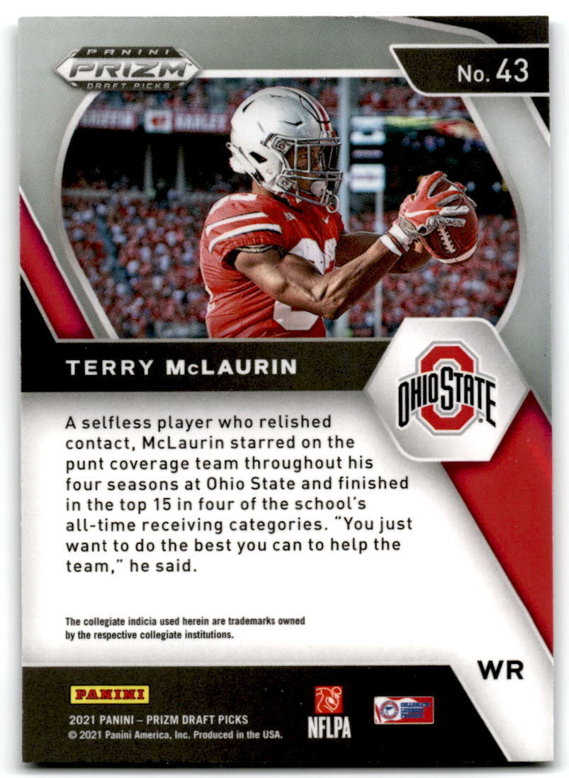 2021 Panini Prizm Draft Picks Collegiate #43 Terry McLaurin NM