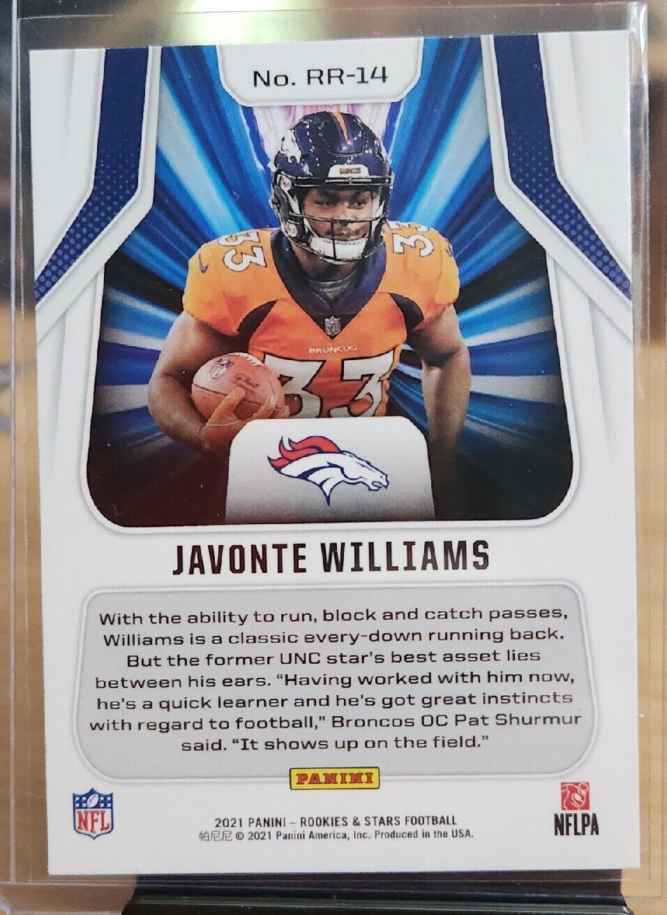 2021 Rookies and Stars - JAVONTE WILLIAMS - Rookie Rush - Denver Broncos RC