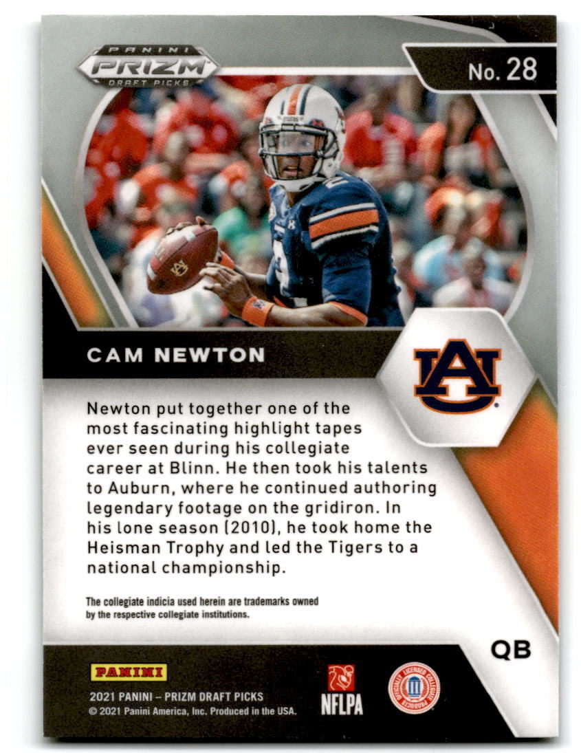 2021 Panini Prizm Draft Picks Collegiate #28 Cam Newton NM