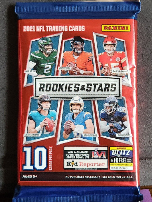 NEW 2021 Panini NFL Rookies & Stars 1 Pack 10 Cards From Retail Display Box