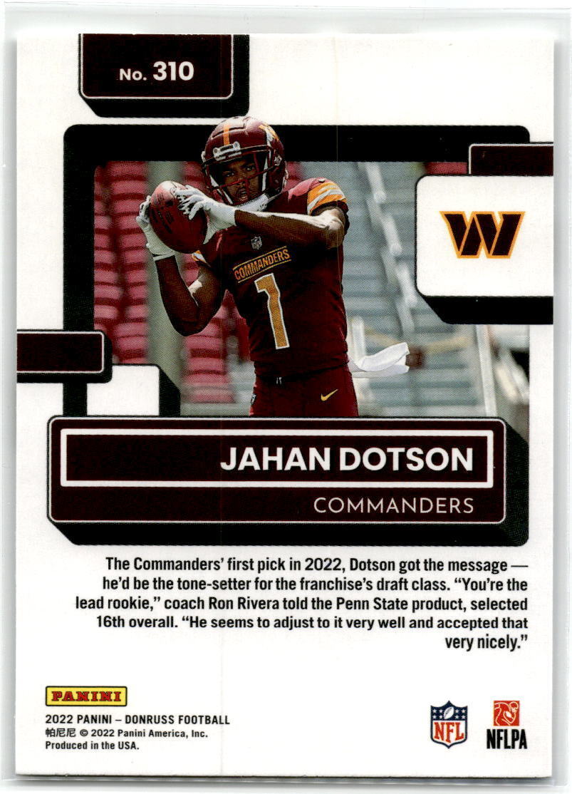 2022 Donruss #310 Jahan Dotson NM