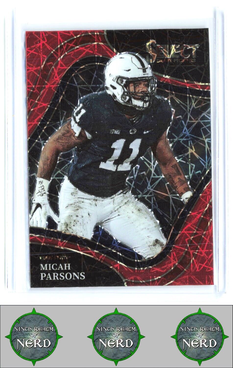 2022 Panini Select Draft Picks #176 Micah Parsons Red Lazer Prizm