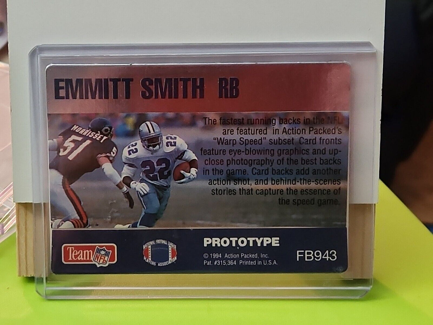 EMMITT SMITH 1994 ACTION PACKED FOOTBALL Warp Speed PROTOTYPE CARD FB943