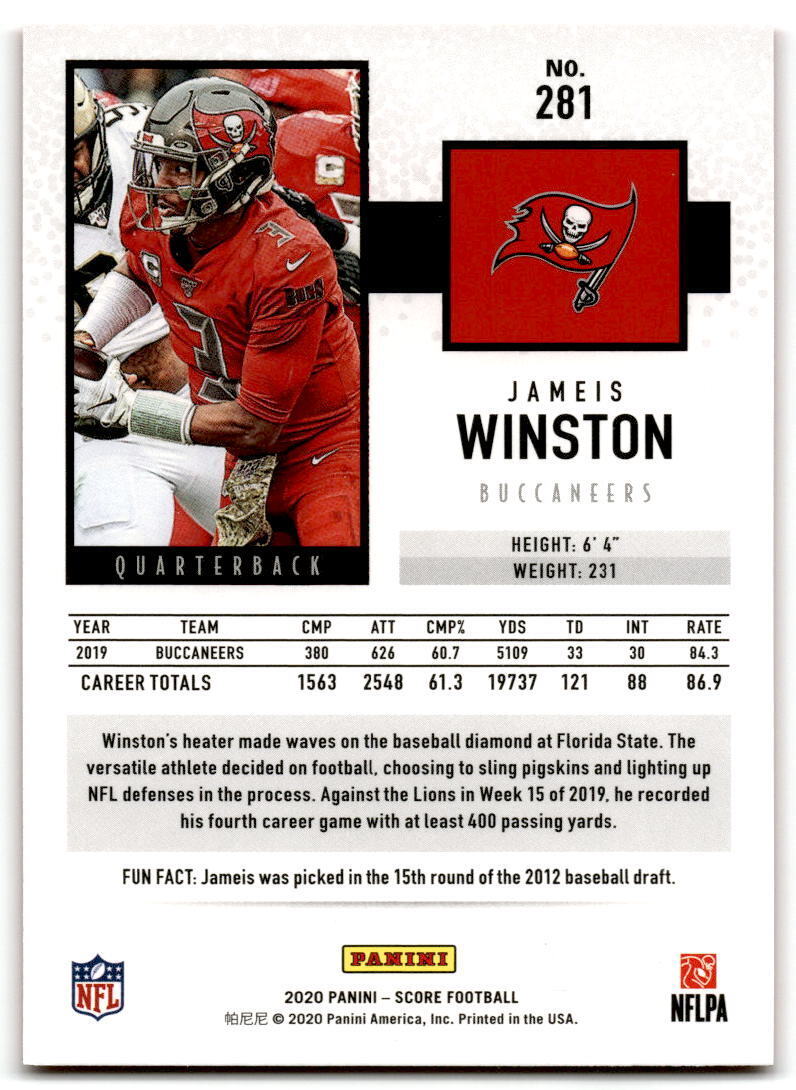 2020 Score #281 Jameis Winston Gold NM