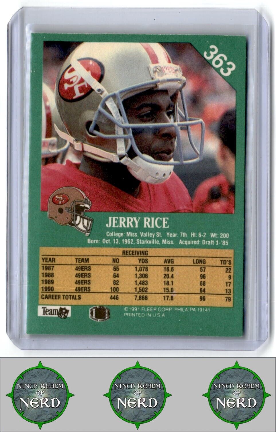 1991 Fleer #363 Jerry Rice