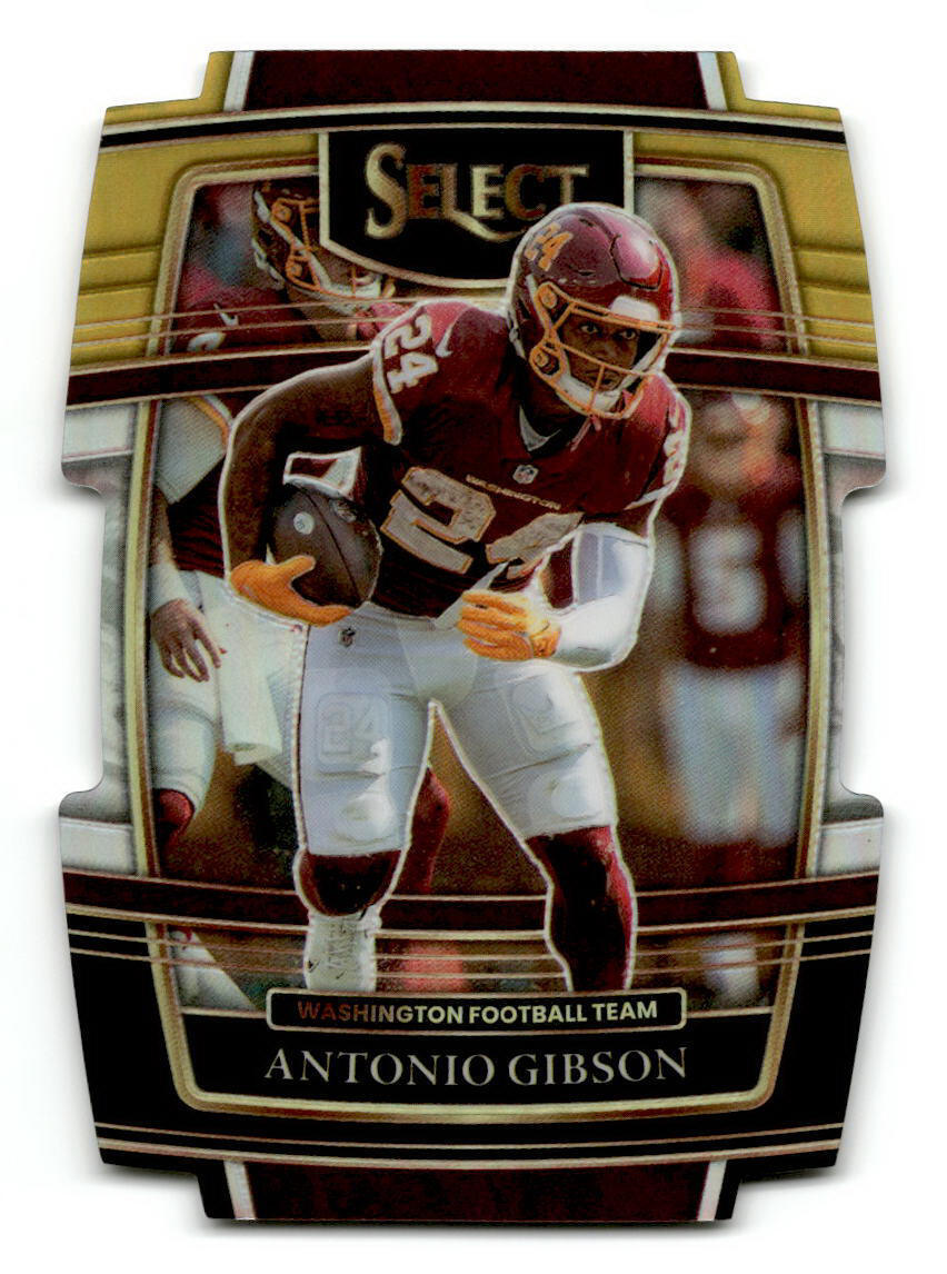 2021 Panini Select #34 Antonio Gibson Black and Gold Prizm Die Cut NM