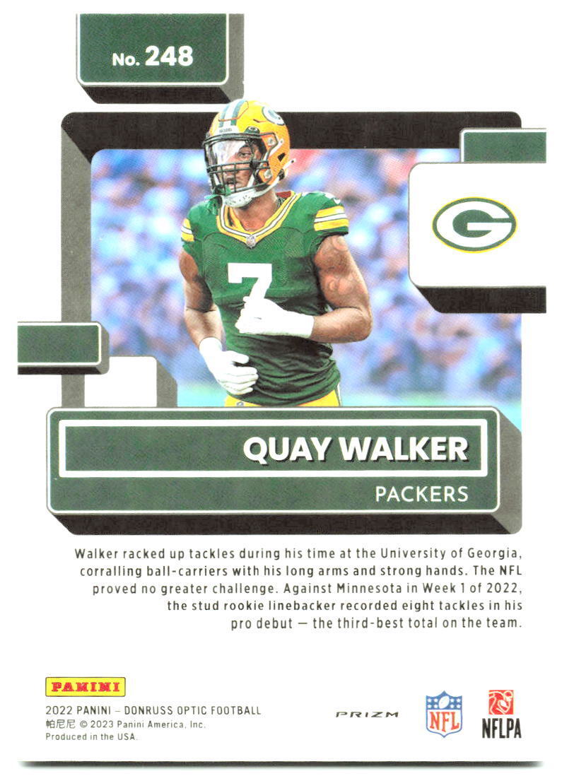 2022 Donruss Optic #248 Quay Walker purple shock NM