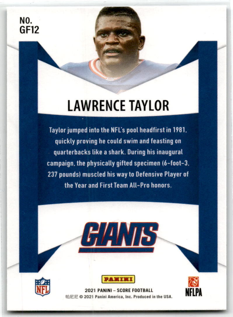 2021 Score #GF12 Lawrence Taylor Game Face NM