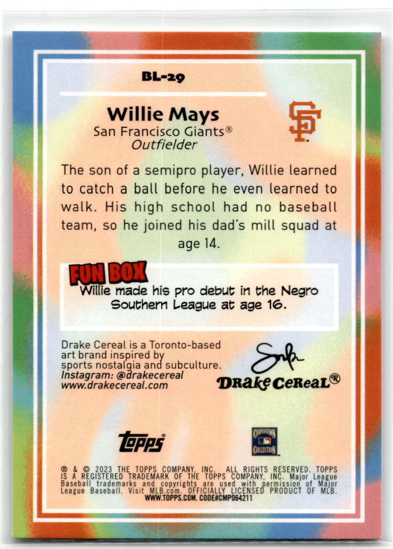 2023 Topps Big League #BL-29 Willie Mays Big Leaguers NM