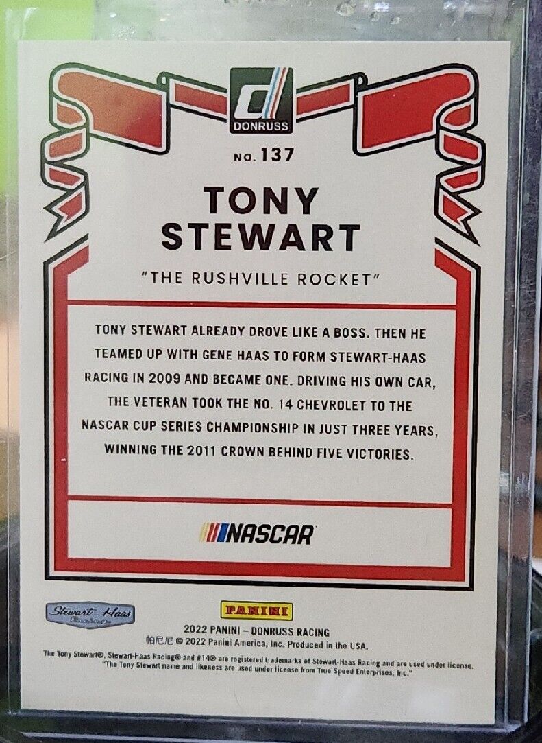 2022 Donruss Racing Base Retro 1981 Red #137 Tony Stewart /299 - Chevrolet