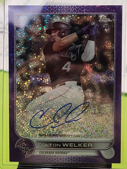 2022 Topps Chrome Colton Welker Rookie RC Auto Purple Speckle /299 #RA-CWE