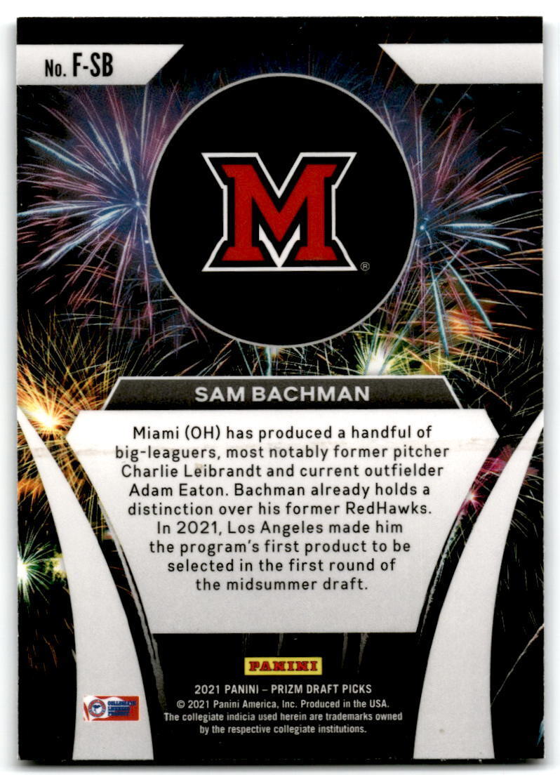 2021 Panini Prizm Draft Picks #F-SB Sam Bachman Fireworks NM