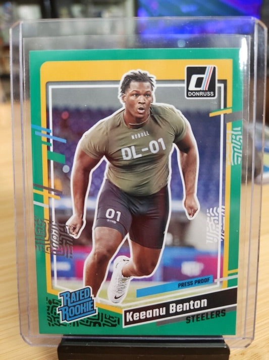 2023 Donruss 🏈 Keeanu Benton Rated Rookie Green Press Proof #387 Steelers