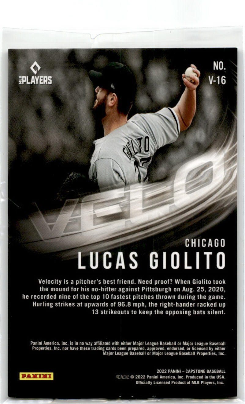 2022 Panini Capstone #V-16 Lucas Giolito Velo NM