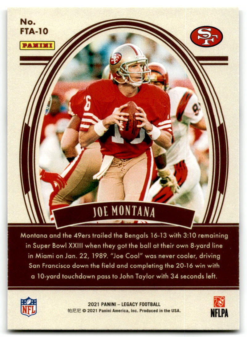 2021 Panini Legacy #FTA-10 Joe Montana For the Ages Blue NM