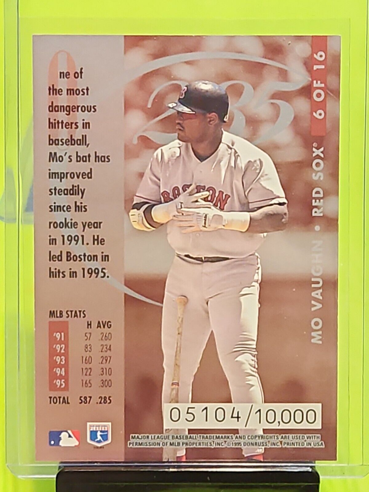 Donruss 95 baseball mo vaughn hit list /10000