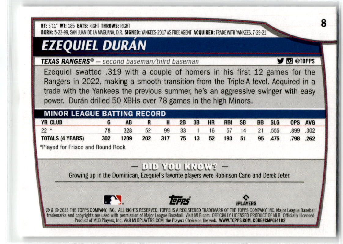 2023 Topps Big League #8 Ezequiel Durán NM