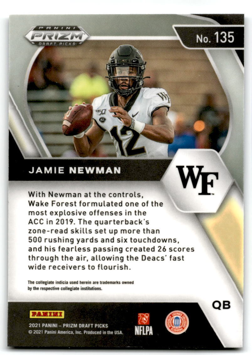 2021 Panini Prizm Draft Picks Collegiate #135 Jamie Newman NM