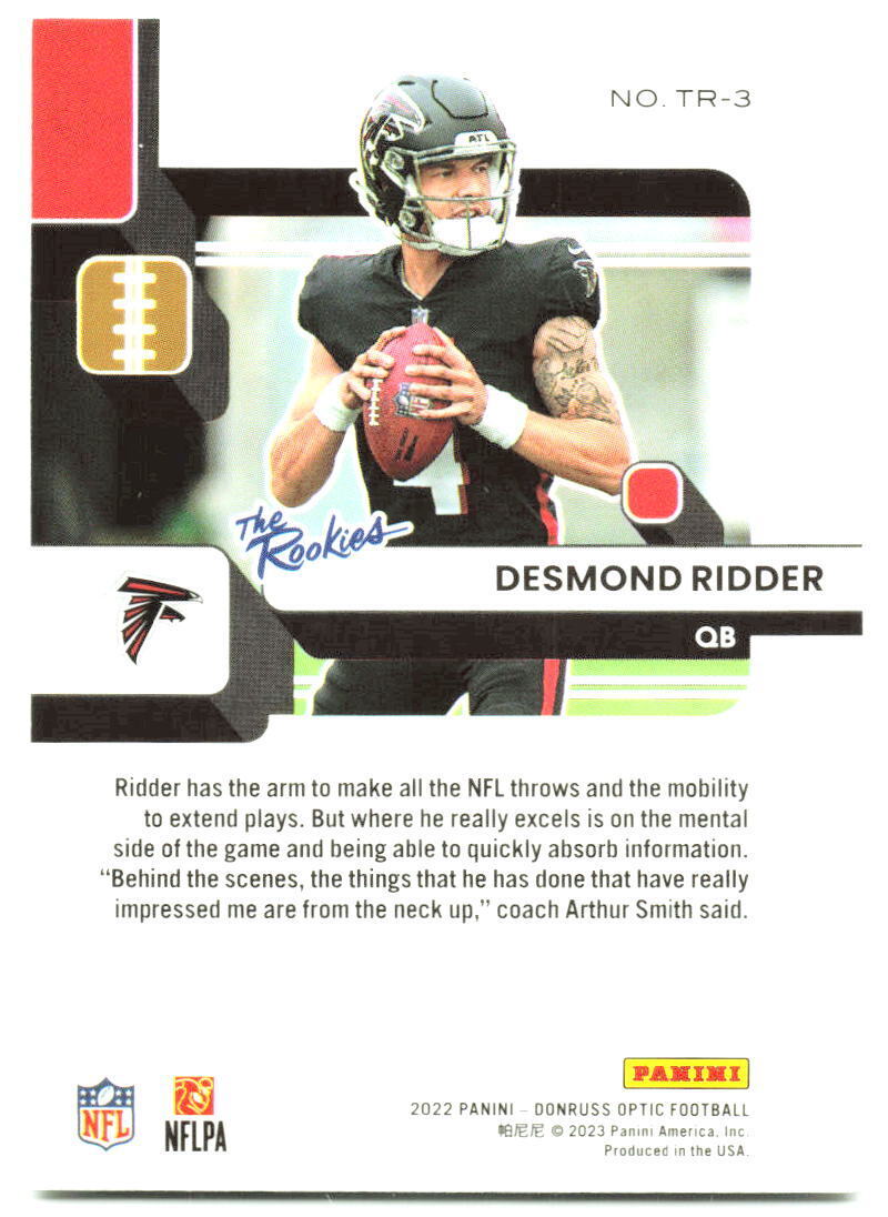 2022 Donruss Optic #TR-3 Desmond Ridder The Rookies NM