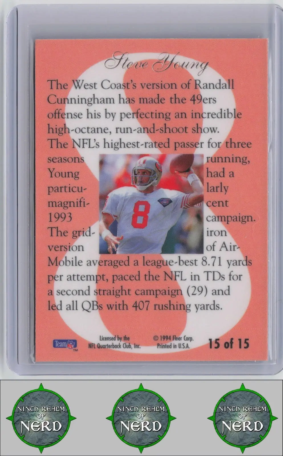 Steve Young 1994 Ultra Flair Hot Numbers #15 San Francisco 49ers - Ninth Realm of Nerd