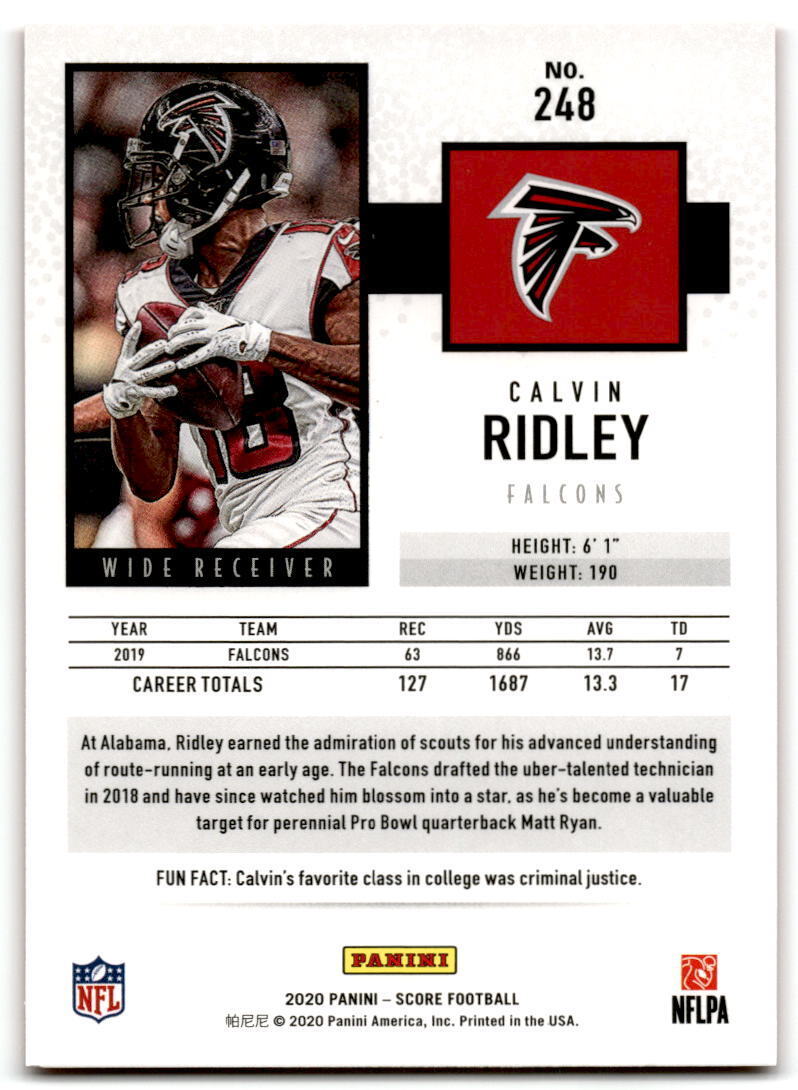 2020 Score #248 Calvin Ridley Gold NM