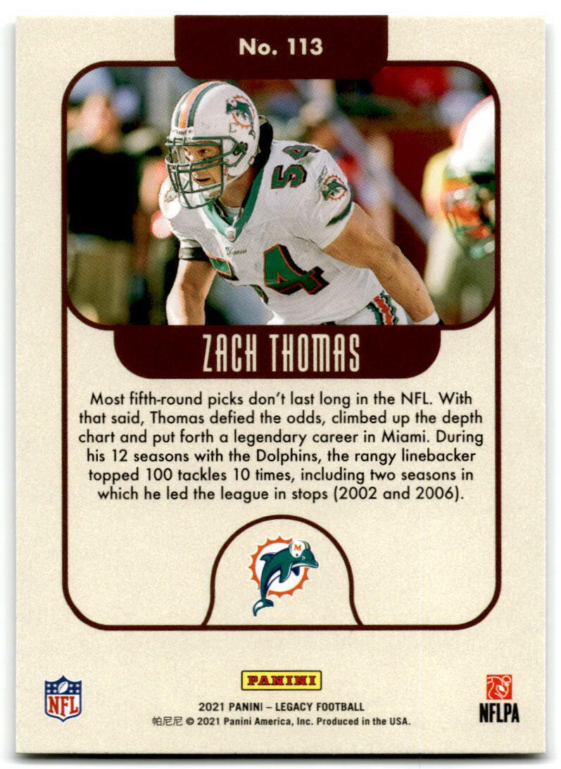 2021 Panini Legacy #113 Zach Thomas NM