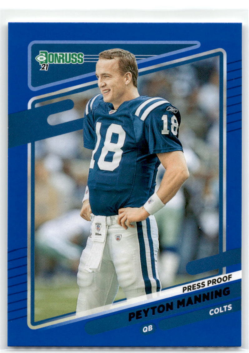 2021 Donruss #148b Peyton Manning No Helmet Press Proof Blue NM