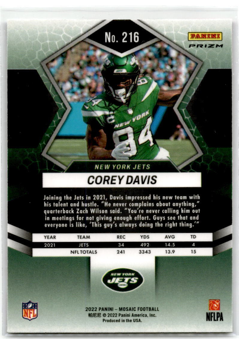 2022 Panini Mosaic #216 Corey Davis Mosaic NM