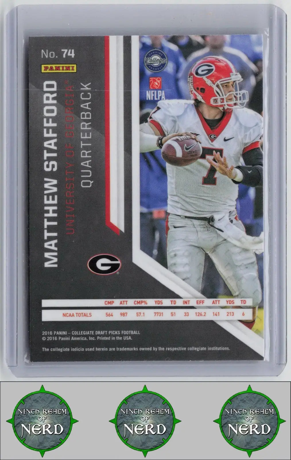 Matthew Stafford 2016 Panini Prizm Collegiate Draft Picks #74 Georgia Bulldogs