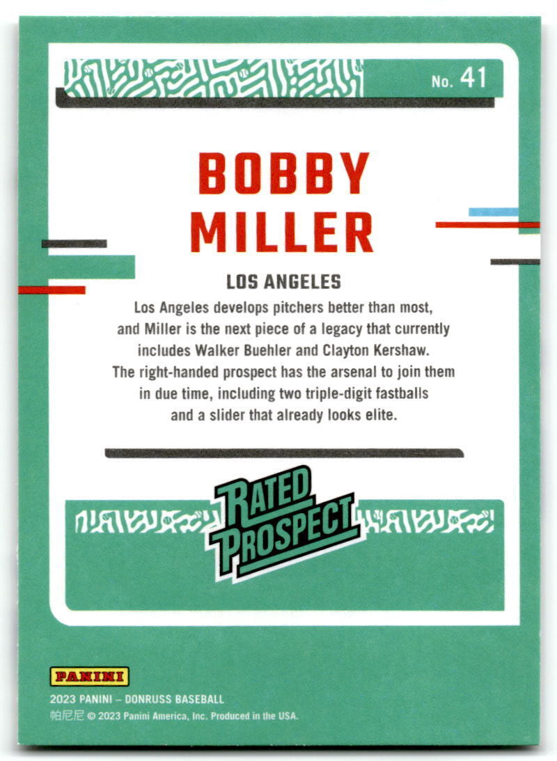 2023 Donruss #41 Bobby Miller NM