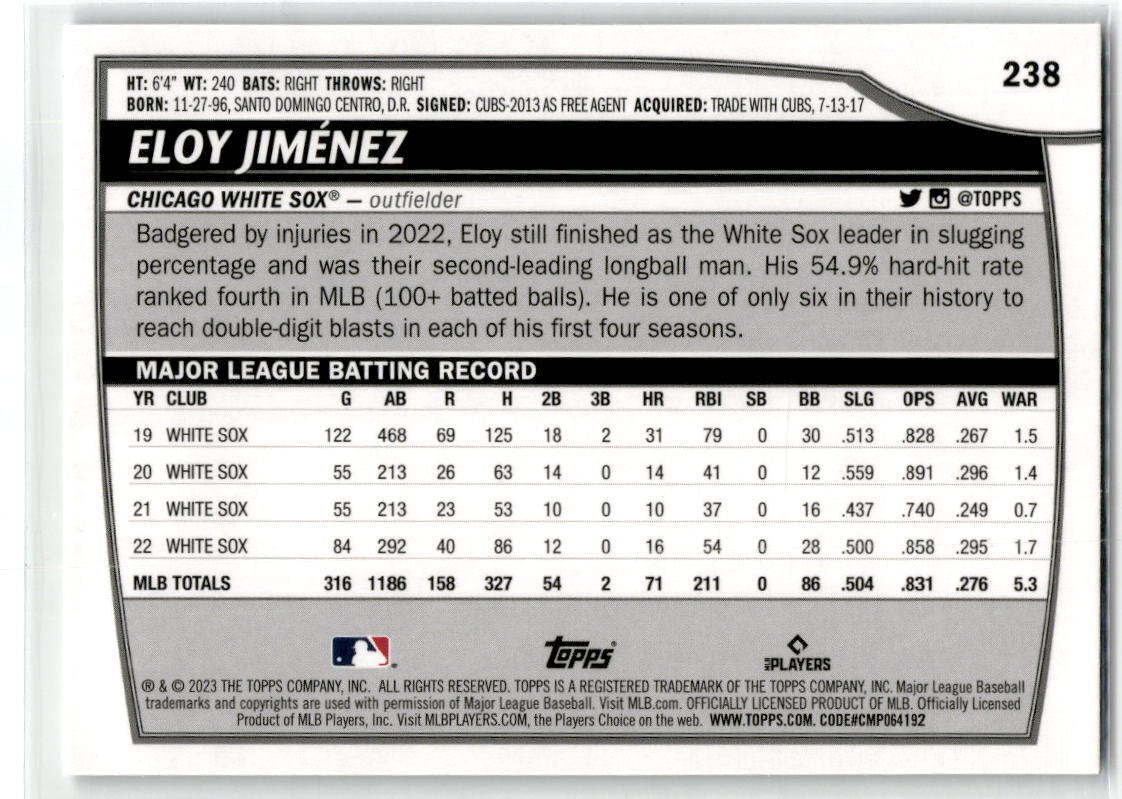 2023 Topps Big League #238 Eloy Jiménez NM