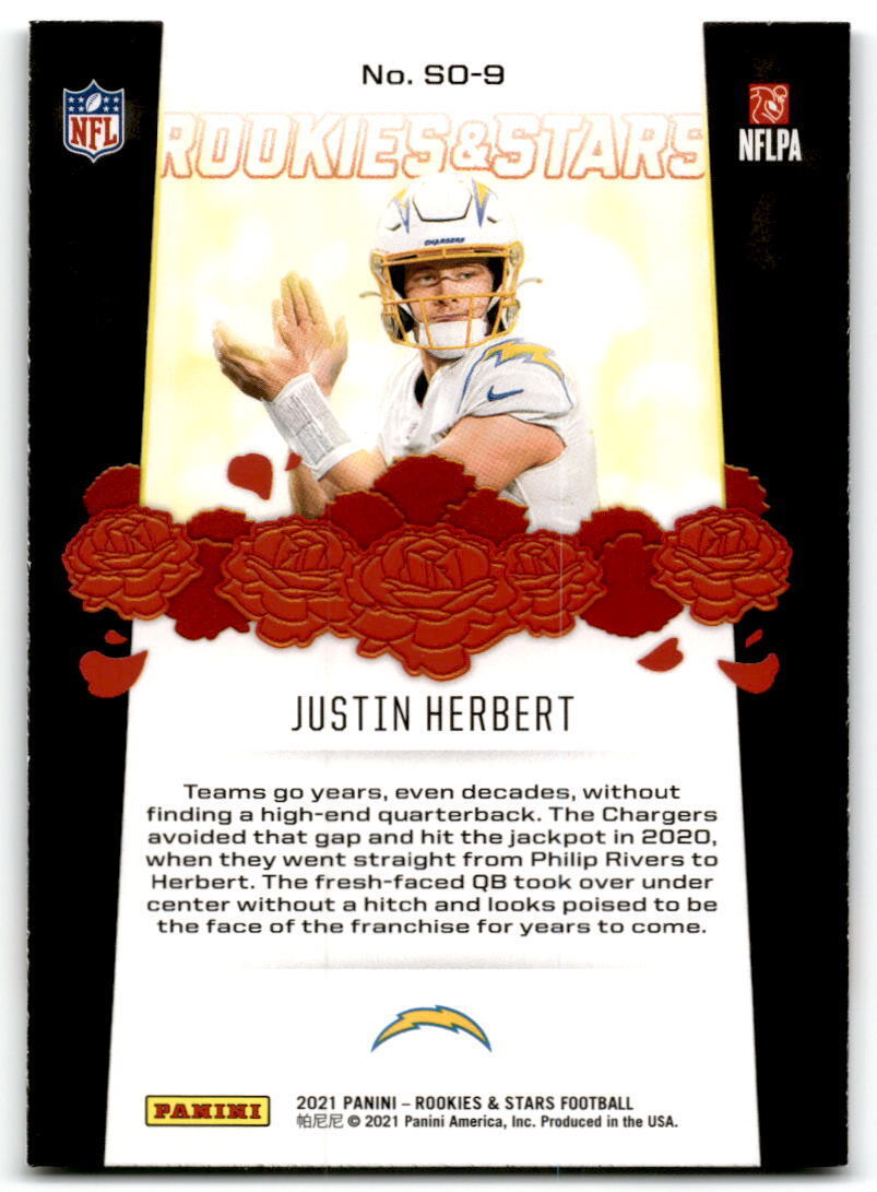 2021 Panini Rookies & Stars #SO-9 Justin Herbert Standing Ovation NM