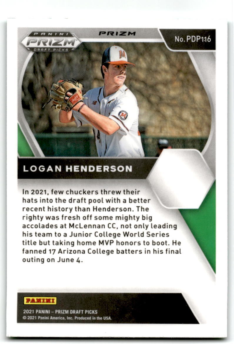 2021 Panini Prizm Draft Picks #PDP116 Logan Henderson NM