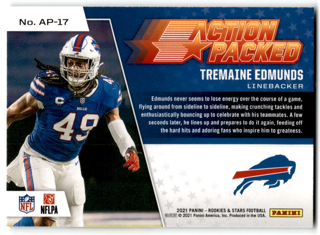 2021 Panini Rookies & Stars #AP-17 Tremaine Edmunds Action Packed NM