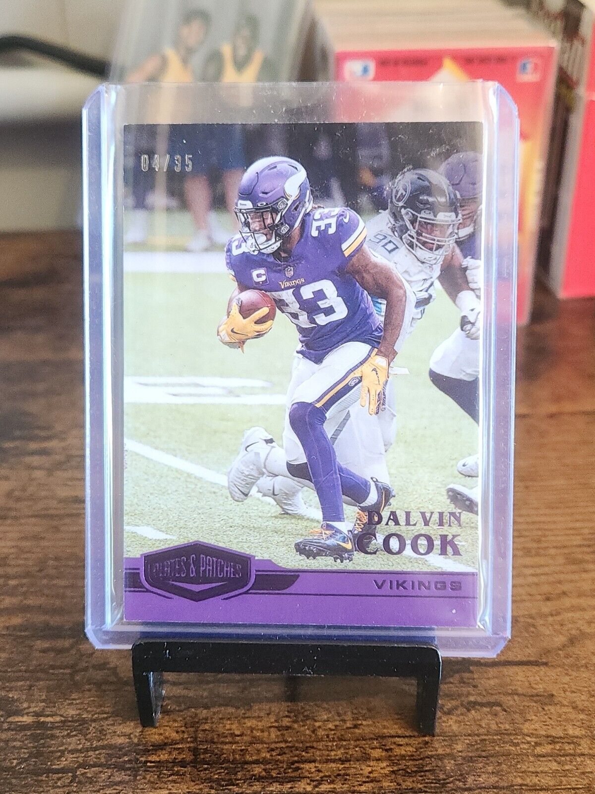 2020 Panini Plates & Patches - SSP Base Card - #25 - Dalvin Cook /35 Vikings