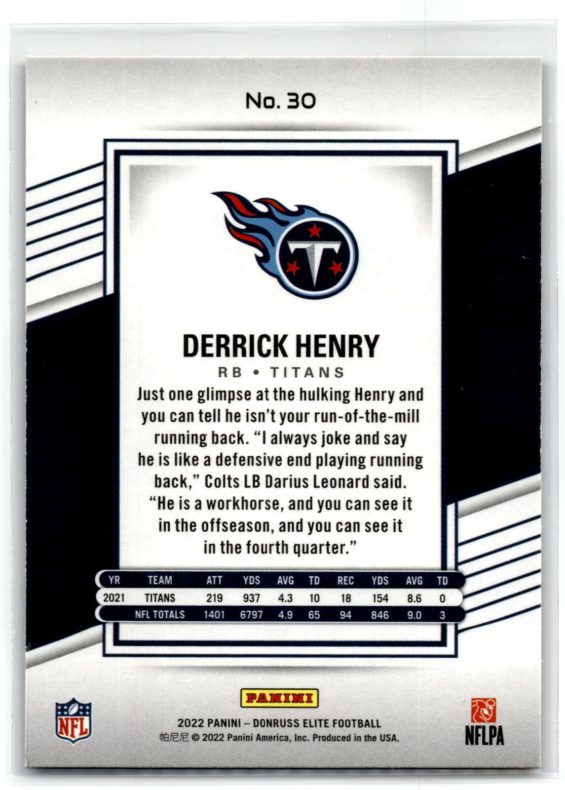 2022 Donruss Elite #30 Derrick Henry NM