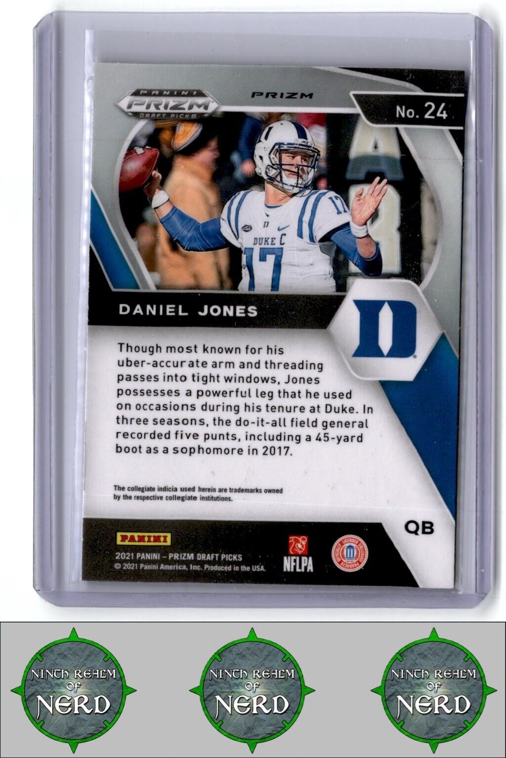 2021 Panini Prizm Draft Picks Collegiate #24 Daniel Jones Green