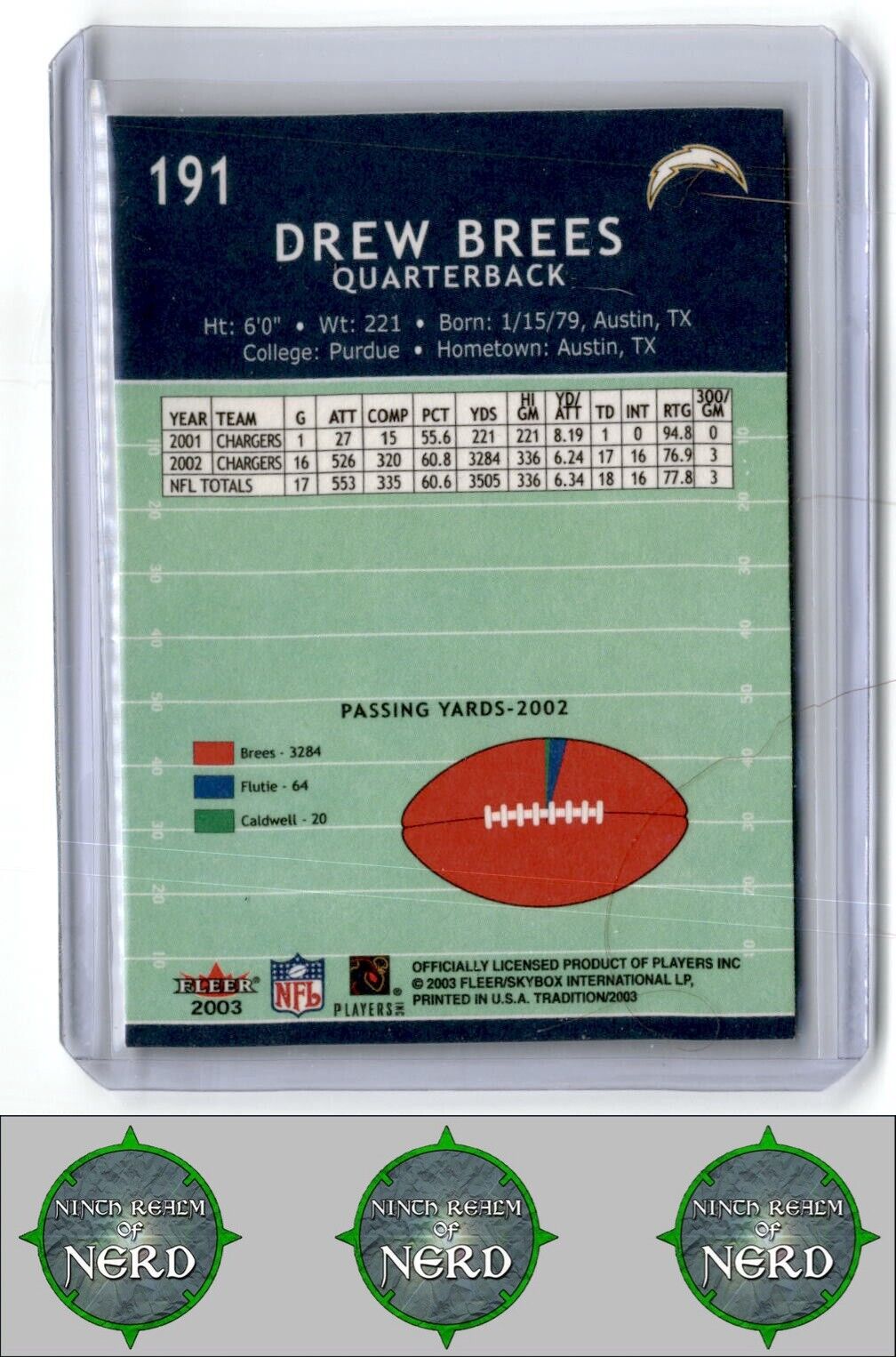 2003 Fleer Tradition #191 Drew Brees
